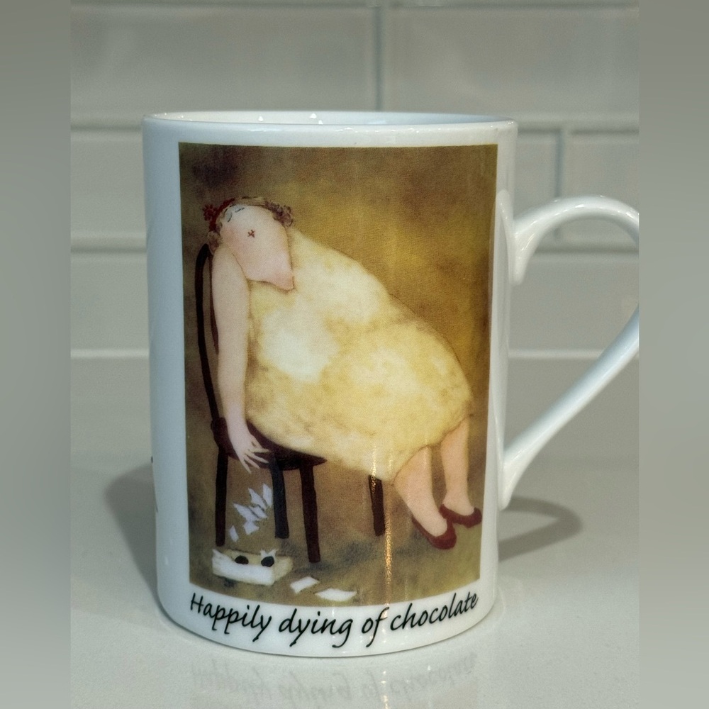 Vintage Erika Oller by house of Prill “happily dying of chocolate” coffee mug